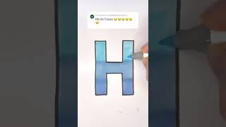 Satisfying letter Art | #artinspiration #artpainting #copic #trendingshorts #ombre #H