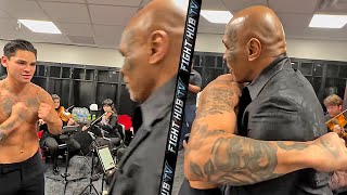 Mike Tyson surprises Ryan Garcia & embraces him before Devin Haney fight!