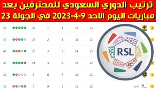 جدول ترتيب الدوري السعودي للمحترفين بعد مباريات اليوم الاحد 9-4-2023 في الجولة 23