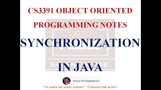 SYNCHRONIZATION IN JAVA NOTES | CS3391 OBJECT ORIENTED PROGRAMMING NOTES | 2021 REGULATION CSE