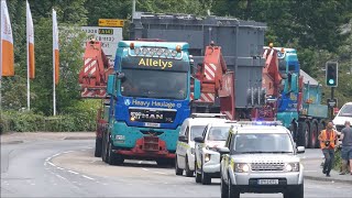 Heavy load specialists Allelys, transport a 184t transformer from Ipswich to Burwell.  6th June 2021