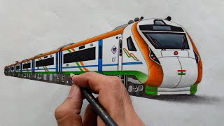 Reimagining Vande Bharat express !! Sketching VB in creative tricolour livery 🇮🇳🇮🇳