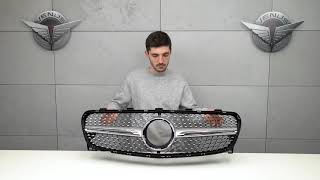 FRONT GRILLE DIAMOND SILVER MERCEDES GLA W156 17+ / GRILL PRZEDNI DIAMOND SREBRNY MERCEDES GLA 17+