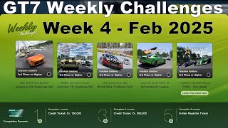 GT7 Weekly Challenges: Feb 2025 Week 4 +Tunes/Car Setup Earn 1.3m credits Gran Turismo 7 on PS5