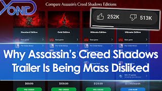 Assassin's Creed Shadows trailer mass disliked, Ubisoft lock quests behind price