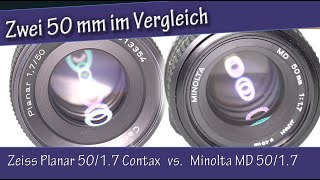 Minolta MD 50mm f1.7 vs  Carl Zeiss Planar 50mm f1.7 (Contax)