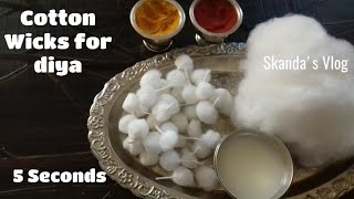 How to make Cotton Wicks/How to make Cotton batti/ಹೂ ಬತ್ತಿ ಮಾಡೋದು ಹೇಗೆ ನೋಡಿ.