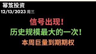 第1048期「幂笈投资」12/13/2023 历史规模最大的一次，本周巨量到期期权给出的信号？｜ 今年的圣诞礼物太大只了！｜ moomoo