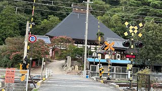 しなの鉄道線　お寺の前の踏切