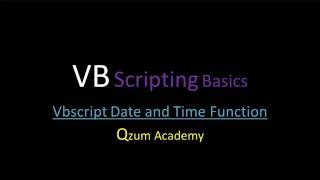 Vbscript date and time function