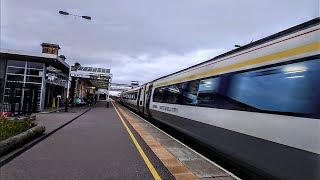 Class 222 storms at 120 m/h with distant tones through Loughborough! (192 km/h) - Fly-by -