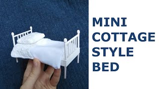 Miniaturní návod na postel ve stylu chaty | Cama para muñecas | кровать для кукол | Nábytek do domečku pro panenky