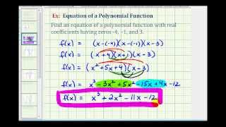 Ex 1: Find a Degree 3 Polynomial Function Given Integer Zeros