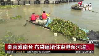 豪雨灌南台 東港溪滿滿布袋蓮阻航道 | 華視新聞 20180616