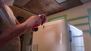 Painting a vintage refrigerator, Crosley Shelvador 1953