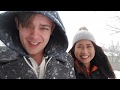 Ben and Momo - in the snow snow