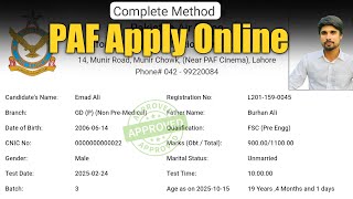 How To Apply Online For Pakistan Air Force Jobs? || PAF Online Registration