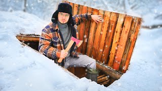 МИКРО-ЗЕМЛЯНКА ПОЛНОСТЬЮ УШЛА ПОД СНЕГ! - Выживание