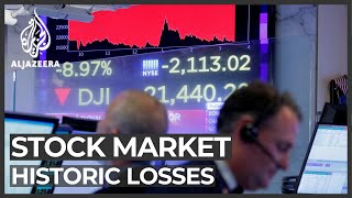 Dow falls 2,300 points - worst one-day loss since 1987 crash