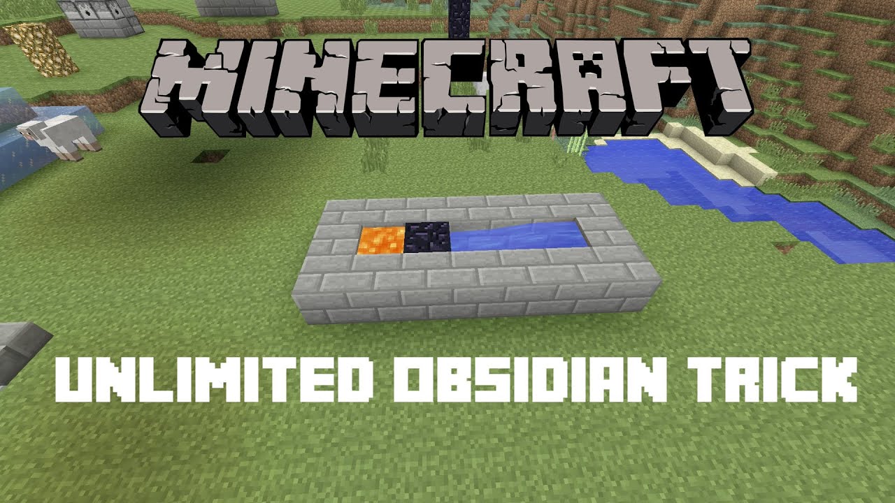 Unlimited Obsidian Trick Minecraft Obsidian Generator Glitch Youtube