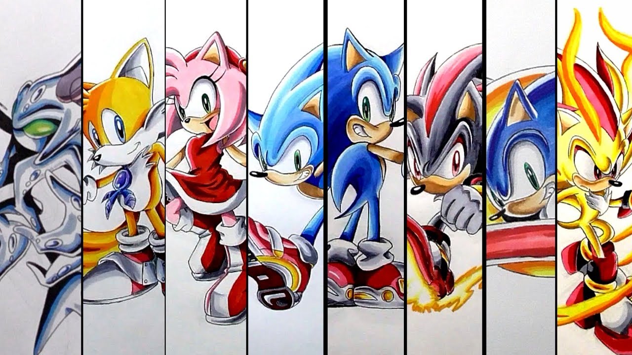 Drawing Sonic Characters Dreamcast Era Compilation Youtube
