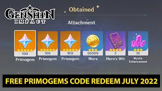 Genshin Impact مجانا  FREE PRIMOGEMS CODES JULY 2022 (Hurry Up Redeem Now Before These Code Expire)