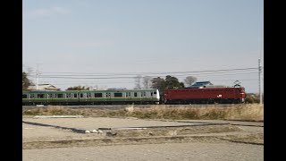 #131｜2017.02.27【FHD】配9144ﾚ（EF81-141＋E233系5B）＠綾瀬川橋梁付近 / JR東北本線 蓮田～東大宮