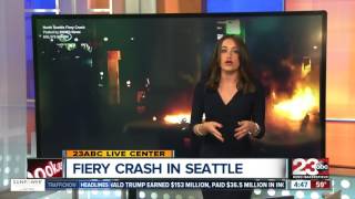 Uber SUV explosion at Seattle gas station