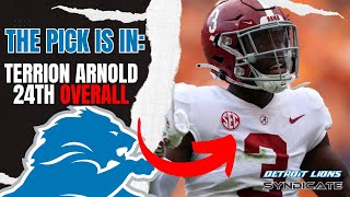 The Pick Is in: With The 24th Pick The Detroit Lions SELECT Terrion Arnold!