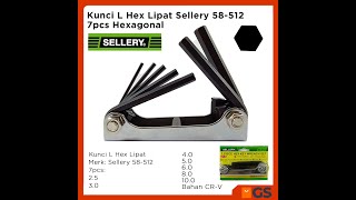 Kunci L Hex Lipat Sellery 58-512 7pcs Hexagonal