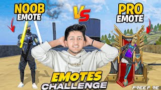 Noob Emote Vs Pro Emote 😂 Funny Emote Challenge Which Team Have The Best Emote- Garena Free Fire