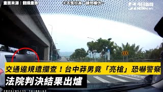 交通違規遭攔查！台中莽男竟「亮槍」恐嚇警察　法院判決結果出爐｜NOWnews