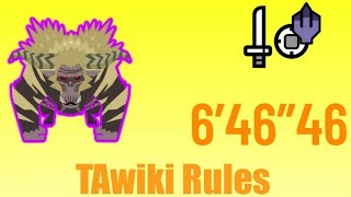 【MHW:IB PS4】君はゴールデントロフィー 歴戦激昴ラージャン TA Rules 片手剣 6’46”46 / Tempered Furious Rajang TA Rules SnS Solo