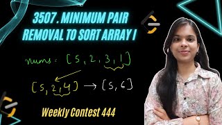 3507. Minimum Pair Removal to Sort Array I | Weekly Contest 444 | Arrays | Leetcode