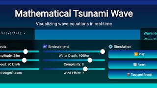 Tsunami Wave Animation using Mathematical Equations | HTML CSS JavaScript Canvas Project