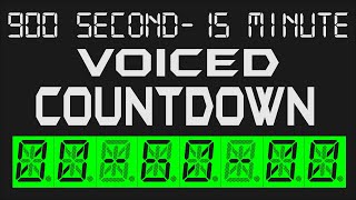 15 Minute Timer - 900 Seconds Countdown Voiced