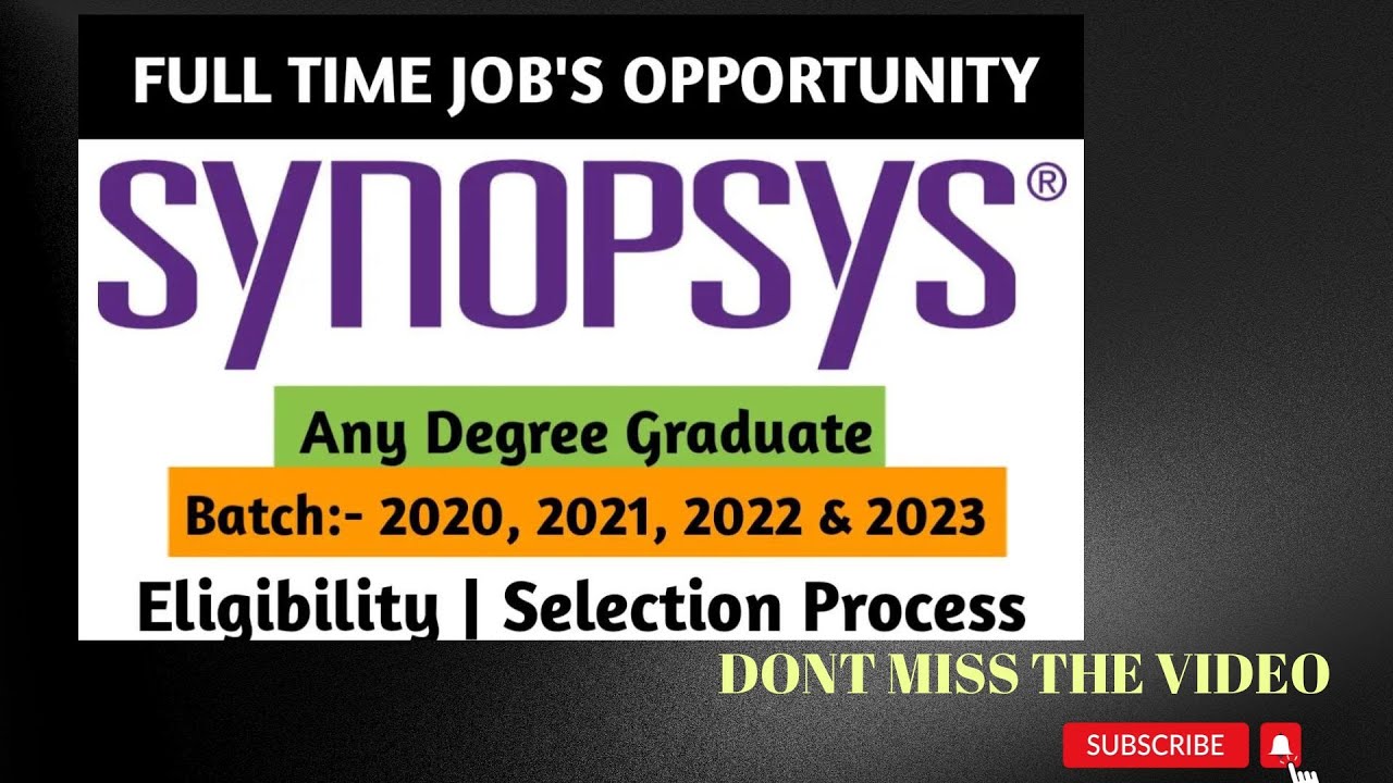 Synopsys Off Campus Drive 2023 | For Trainee Engineer - YouTube