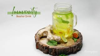 IMMUNITY BOOSTER DRINK |Raw  Turmeric | Ginger| lemon| Mint| Infused Water| Detox Drink