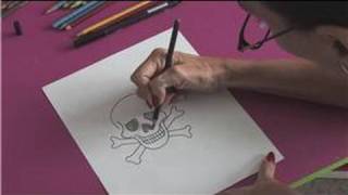 Drawing With Colored Pencils : How to Draw a Skull \u0026 Crossbones