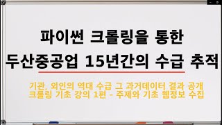 [두산중공업 수급 흐름  지난 15년 간의 데이터로 추적해봅시다] - 크롤링 기초 1편 - 주제와 기초 웹정보 수집