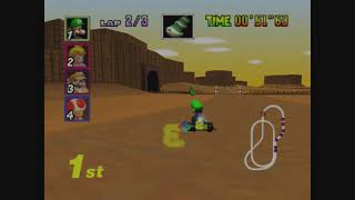 Mario Kart 64 - Kalimari Desert gameplay (N64, 150cc, 1st place)