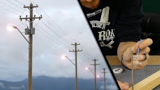 Extremely Realistic Utility Pole with Lighting Effects - Model Railroad Scenery