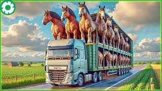 Transporting 8.6M of Horses This Way - Biggest Heavy Equipment Machines | Agriculture Technology