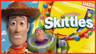 Toy Story SKITTLES Brightside Challenge | Woody & Buzz Lightyear Taste The Rainbow Candy Pixar Forky