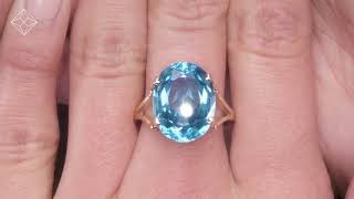 A3440 - BLUE TOPAZ 11.70CT 9K YELLOW GOLD RING