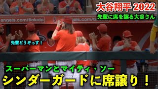 先輩どうぞ！シンダーガードに席を譲る大谷さん！エンゼルス オープン戦2022【現地映像】