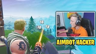 tfue mata a un hacker con aimbot usando la minigun mejorada fortnite en espanol - fortnite aimbot with minigun