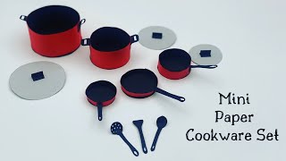 DIY Handmade MINI PAPER Cooking Set / Paper Craft / mini Paper  cookware set For doll house / Toy