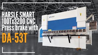 HARSLE SMART 100Tx3200 CNC Press brake machine | DELEM DA-53T Touchscreen controller