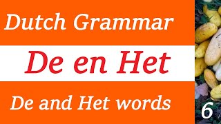 De en Het woorden in Nederlandse taal   De and Het words in Dutch language   Lesson 6